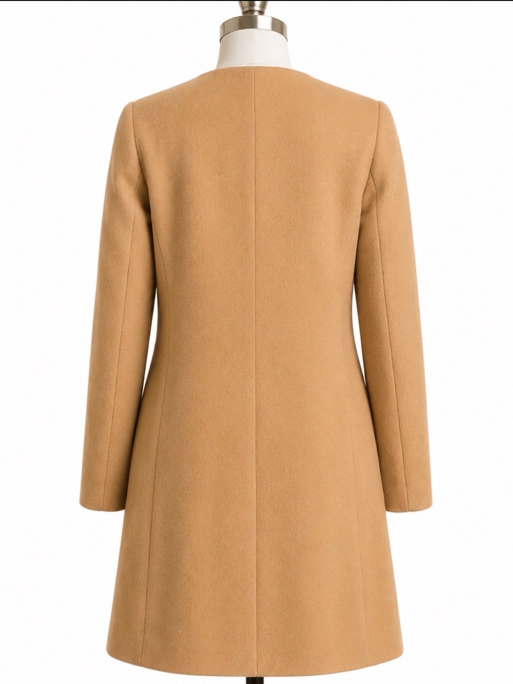 Skies Are Blue Camel Wool Blend Coat M Classic Minimalist Office Quiet Luxury - Picture 3 of 11